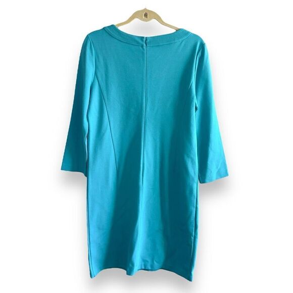 NWT Talbots Teal Blue L/S V-Neck Sun Dress Sz 8 - Picture 8 of 8